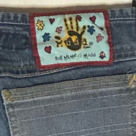 mudd light wash patches blue jeans pockets zipper button 8 kids READ - Picture 7 of 14